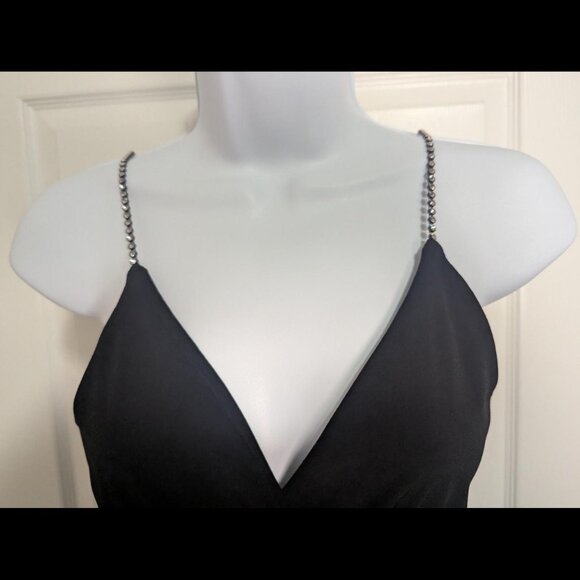 Topshop Black Spaghetti Strap Romper Playsuit- Size 2 - Picture 2 of 5